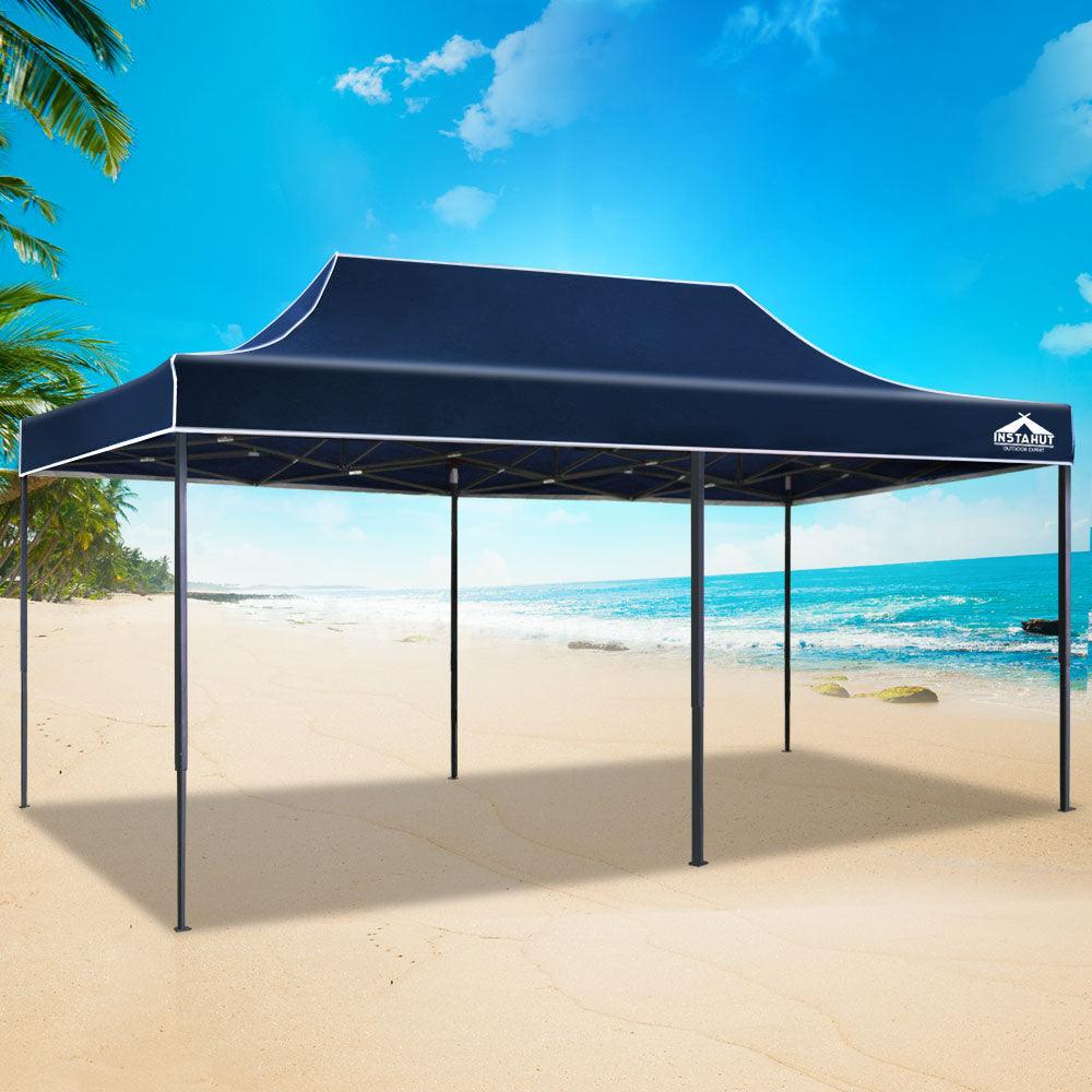 Instahut Gazebo Pop Up Marquee 3x6m Folding Tent Wedding Outdoor Camping Canopy Gazebos Shade Navy - Ozstylz