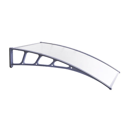 Instahut Window Door Awning Canopy 1.5mx4m Transparent Sheet Grey Plastic Frame - Ozstylz