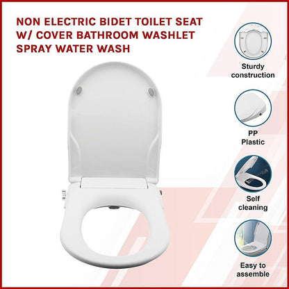 Non Electric Bidet Toilet Seat W/ Cover Bathroom Spray Water Wash - Ozstylz