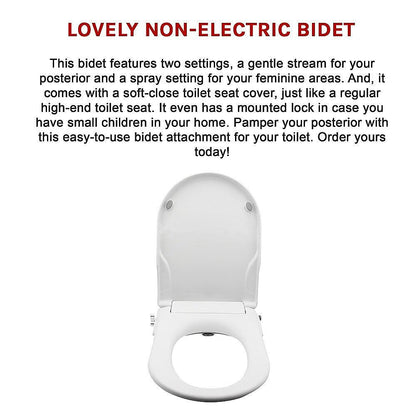 Non Electric Bidet Toilet Seat W/ Cover Bathroom Spray Water Wash - Ozstylz