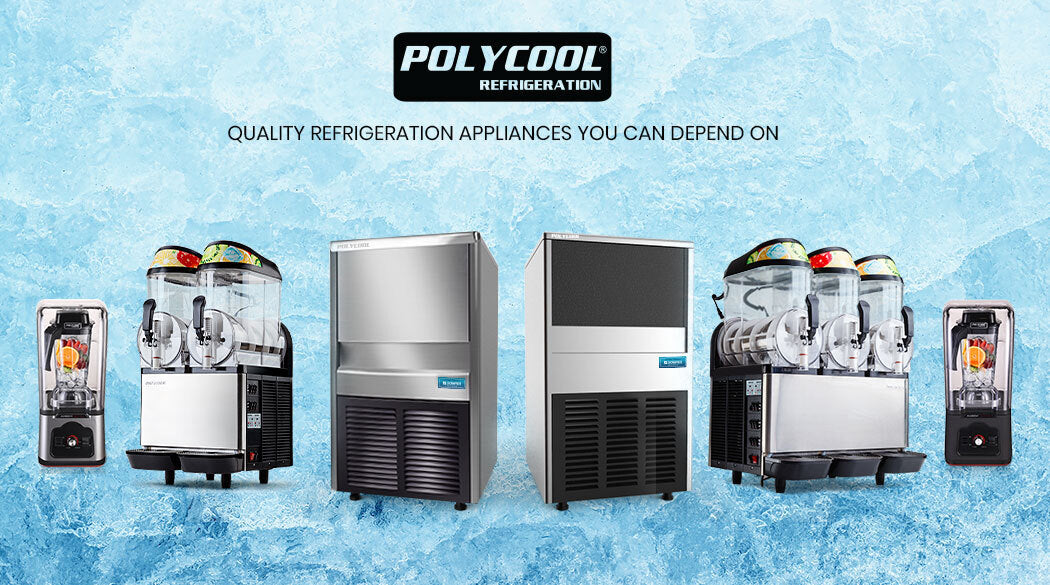 POLYCOOL Commercial Automatic Ice Cube Maker, Free Standing Stainless Steel Ice Machine, 410 Grade - Ozstylz