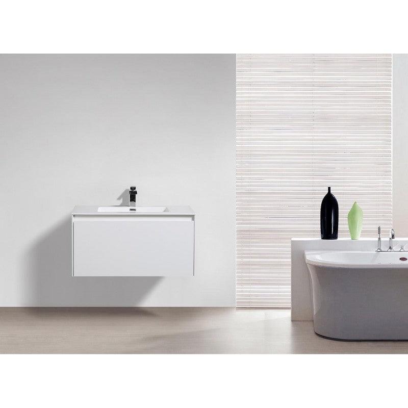 Prado wall hung bathroom vanity 900mm Gloss White - Ozstylz