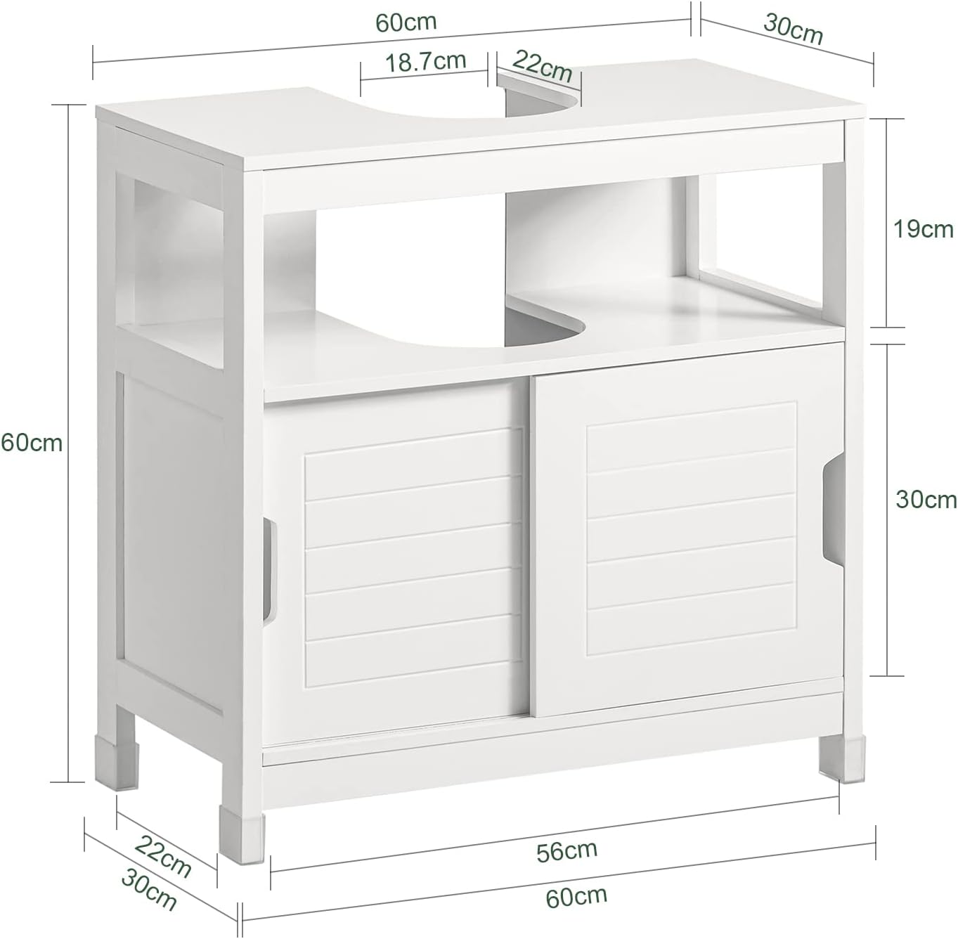 Vanity Unit Bathroom Furniture, White - Ozstylz