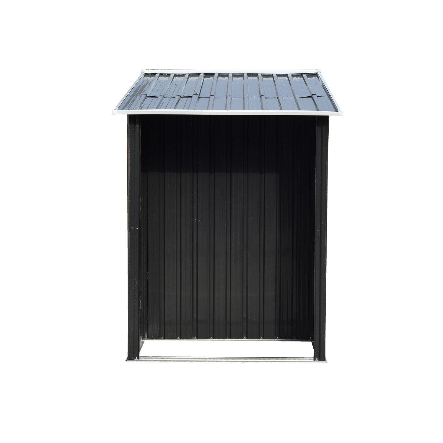 Wallaroo Garden Shed with Semi-Close Storage 4*8FT - Black - Ozstylz